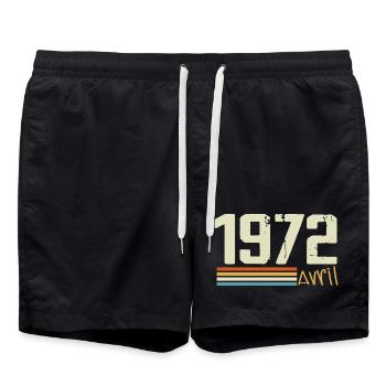 Né en avril 1972 - Short de bain - noir - Devant - AI Model Male 185 light (185cm)