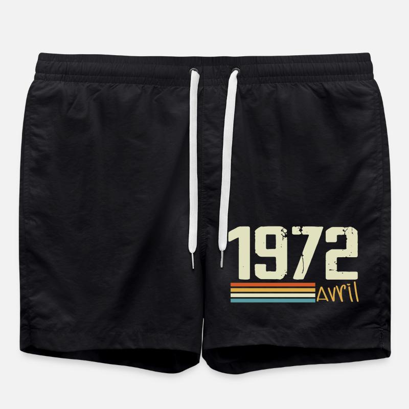 Born in April 1972 - Swim Trunks - black