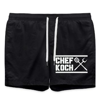 chef_koch - Swim Trunks - black - Front - AI Model Male 185 light (185cm)