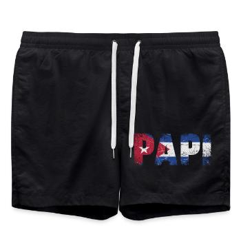 Papa Drapeau de Cuba Papa Vintage - Short de bain - noir - Devant - AI Model Male 185 light (185cm)