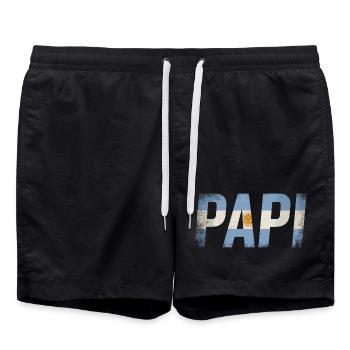 Daddy Argentina Flag Vintage Dad - Swim Trunks - black - Front - AI Model Male 185 light (185cm)