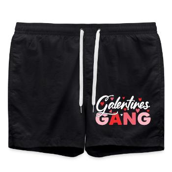 Galentines Gang Herzen - Badeshorts - Schwarz - Vorne - AI Model Male 185 light (185cm)