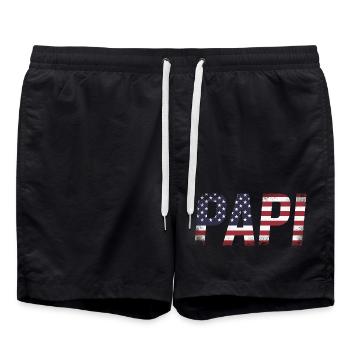 Daddy USA Flag Vintage Dad - Swim Trunks - black - Front - AI Model Male 185 light (185cm)