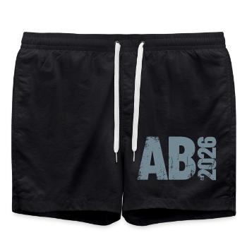 Abi 2026 - Abitur - Gift | minimal design - Swim Trunks - black - Front - AI Model Male 185 light (185cm)