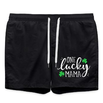 Un t-shirt Lucky Mama Clover - Short de bain - noir - Devant - AI Model Male 185 light (185cm)
