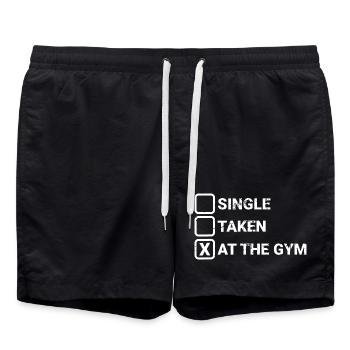 Gym Relationship Status - Swim Trunks - black - Front - AI Model Male 185 light (185cm)
