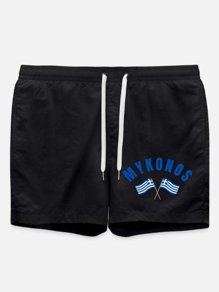 Drapeaux grecs de Mykonos - Short de bain - noir