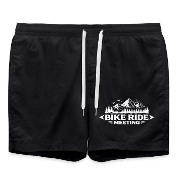 Randonnée à vélo rencontrant le paysage montagneux - Short de bain - noir - Devant - AI Model Male 185 light (185cm)
