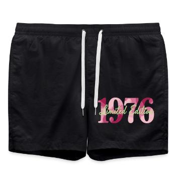 1976 Limited Edition Vintage Birthday - Swim Trunks - black - Front - AI Model Male 185 light (185cm)