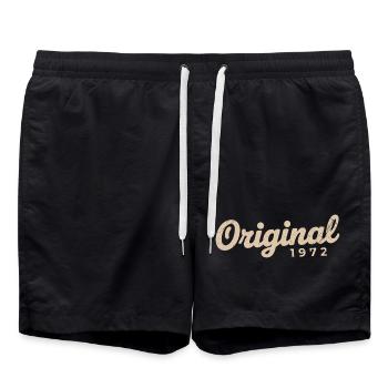 Geburtstagsgeschenk 1972 | Geboren 1972 - Badeshorts - Schwarz - Vorne - AI Model Male 185 light (185cm)