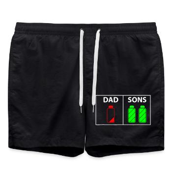 Dad vs Sons Neon Bottles - Swim Trunks - black - Front - AI Model Male 185 light (185cm)