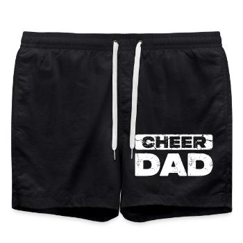 Cheer Dad Bold Distressed - Swim Trunks - black - Front - AI Model Male 185 light (185cm)