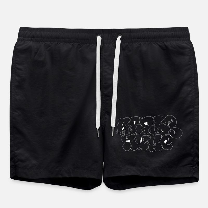 Urban Bubble-Graffiti Lettering Karlsruhe Style - Short de bain - noir