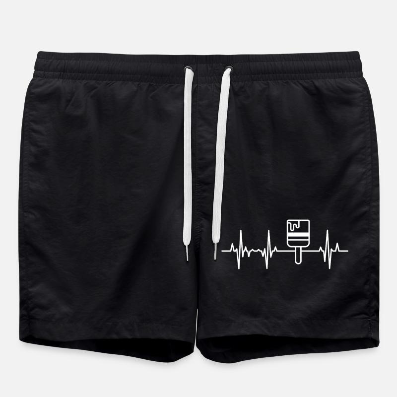 Painter Heartbeat - Swim Trunks - black