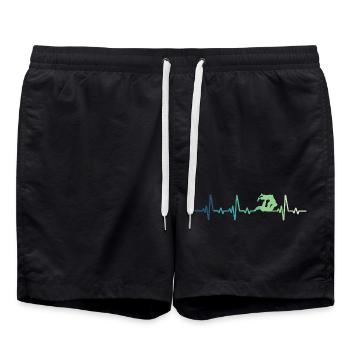 Jiu Jitsu Heartbeat Jiu-Jitsu - Swim Trunks - black - Front - AI Model Male 185 light (185cm)