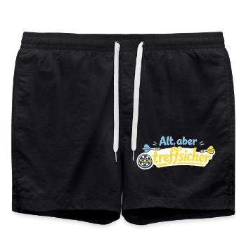 Alt, aber trefflich – Retro Darts - Badeshorts - Schwarz - Vorne - AI Model Male 185 light (185cm)