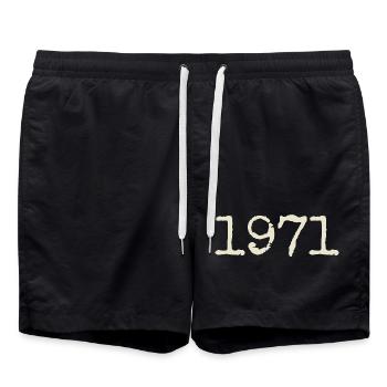 1971 Birthday Gift - Awesome since 1971 - Swim Trunks - black - Front - AI Model Male 185 light (185cm)