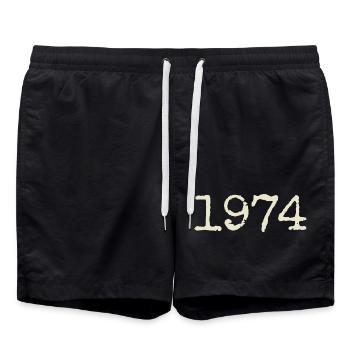 1974 Birthday Gift - Awesome since 1974 - Swim Trunks - black - Front - AI Model Male 185 light (185cm)