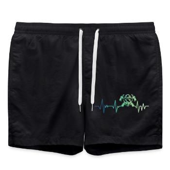 firefighter heartbeat firefighter - Swim Trunks - black - Front - AI Model Male 185 light (185cm)