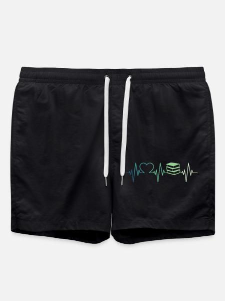 book reading drunken heartbeat - Swim Trunks - black
