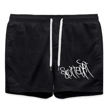 Souvenir d’art de rue de Stuttgart - Short de bain - noir - Devant - AI Model Male 185 light (185cm)