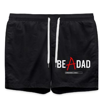 Dad in Process Shirt – Zukünftiger Vater - Badeshorts - Schwarz - Vorne - AI Model Male 185 light (185cm)