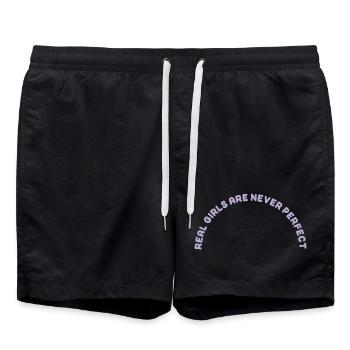 Real Girls Are never Perfect - Badeshorts - Schwarz - Vorne - AI Model Male 185 light (185cm)