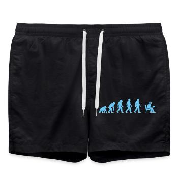 Evolution to office work - Swim Trunks - black - Front - AI Model Male 185 light (185cm)