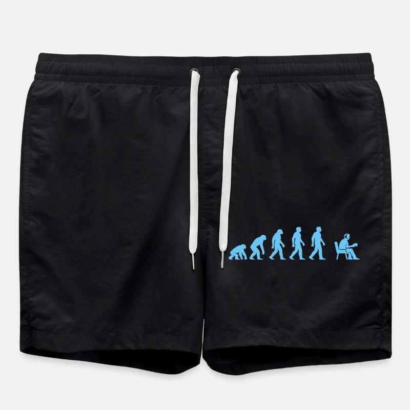 Evolution zur Büroarbeit - Badeshorts - Schwarz