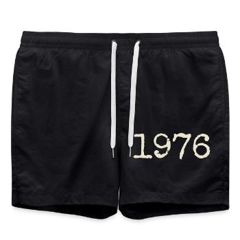 1976 Birthday Gift - Awesome since 1976 - Swim Trunks - black - Front - AI Model Male 185 light (185cm)