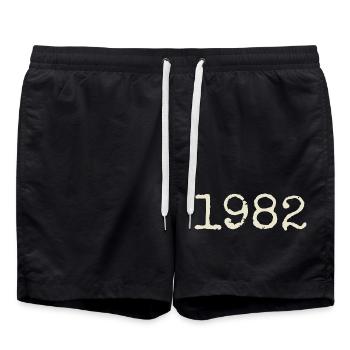 Cadeau Anniversaire 1982 - Génial depuis 1982 - Short de bain - noir - Devant - AI Model Male 185 light (185cm)