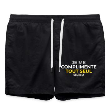 Je Me Complimentente Tout Seul C'est bien  - Short de bain - noir - Devant - AI Model Male 185 light (185cm)