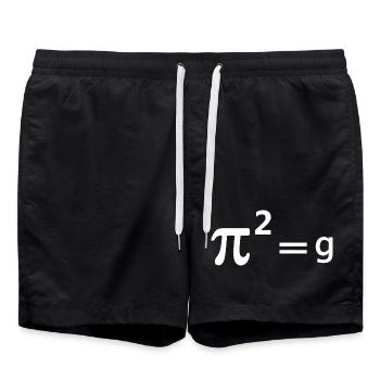 Jeu de mots sur la blague drôle de mathématiques - Pi blague pi au carré = g Mathématiques - Short de bain - noir - Devant - AI Model Male 185 light (185cm)