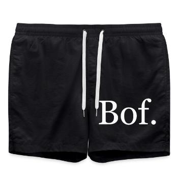 Well. French Minimalist Humor - Clear - Swim Trunks - black - Front - AI Model Male 185 light (185cm)