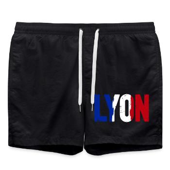 Lyon Frankreich - Badeshorts - Schwarz - Vorne - AI Model Male 185 light (185cm)