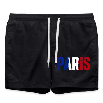 Paris Frankreich - Badeshorts - Schwarz - Vorne - AI Model Male 185 light (185cm)