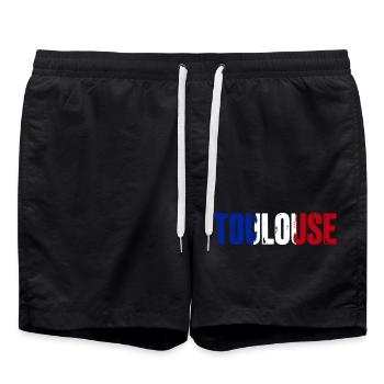 Toulouse, France - Short de bain - noir - Devant - AI Model Male 185 light (185cm)