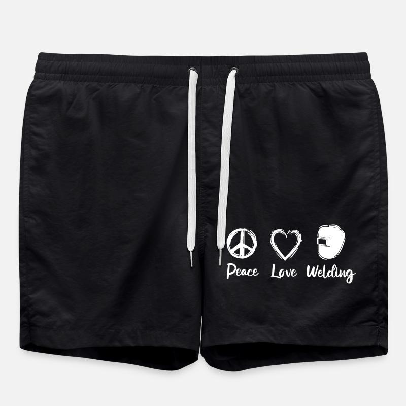Peace Love Welding - Swim Trunks - black