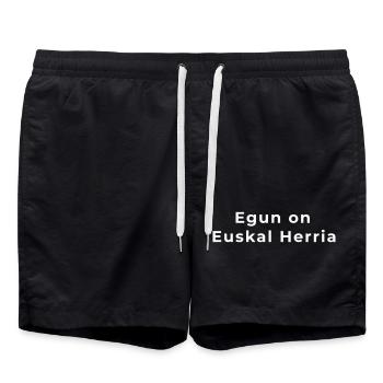 Egun on Euskal Herria - Short de bain - noir - Devant - AI Model Male 185 light (185cm)