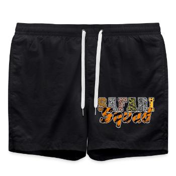 Animals Zoo Party Jungle Zoo Birthday Safari Squad - Swim Trunks - black - Front - AI Model Male 185 light (185cm)