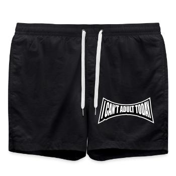 I Can't Adult Today Funny Adult Saying Logo - Swim Trunks - black - Front - AI Model Male 185 light (185cm)