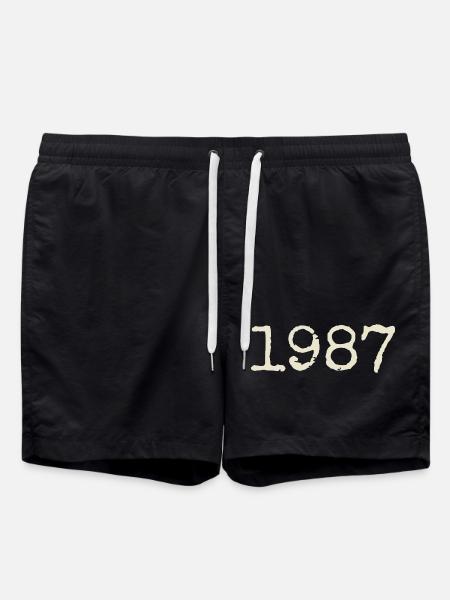 1987 Birthday Gift - Awesome since 1987 - Swim Trunks - black