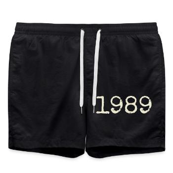 1989 Birthday Gift - Awesome since 1989 - Swim Trunks - black - Front - AI Model Male 185 light (185cm)