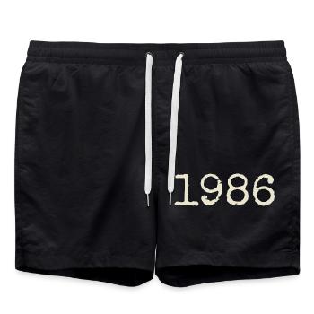 1986 Birthday Gift - Awesome since 1986 - Swim Trunks - black - Front - AI Model Male 185 light (185cm)