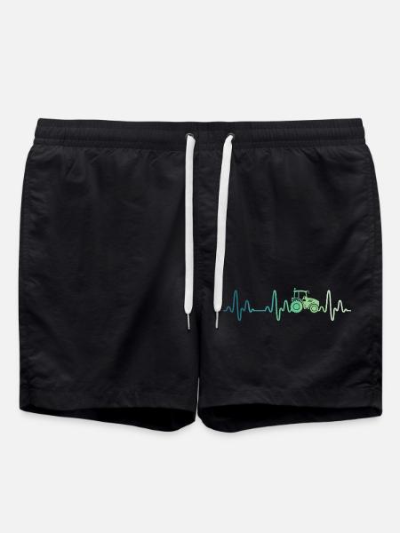 Farmer heartbeat tractor - Swim Trunks - black