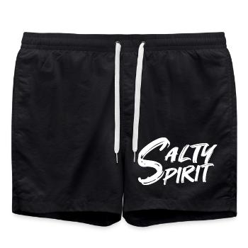 Salziger Geist Lustiger Sarkastischer Zitat Sarkasmus Humor - Badeshorts - Schwarz - Vorne - AI Model Male 185 light (185cm)