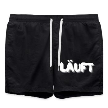 läuft - Badeshorts - Schwarz - Vorne - AI Model Male 185 light (185cm)