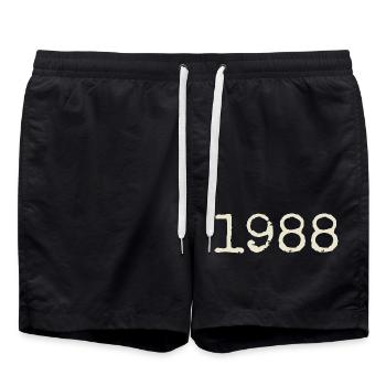 Cadeau Anniversaire 1988 - Génial depuis 1988 - Short de bain - noir - Devant - AI Model Male 185 light (185cm)