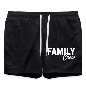 Family Crew Familien Outfit Familie Statement - Badeshorts - Schwarz - Vorne - AI Model Male 185 light (185cm)