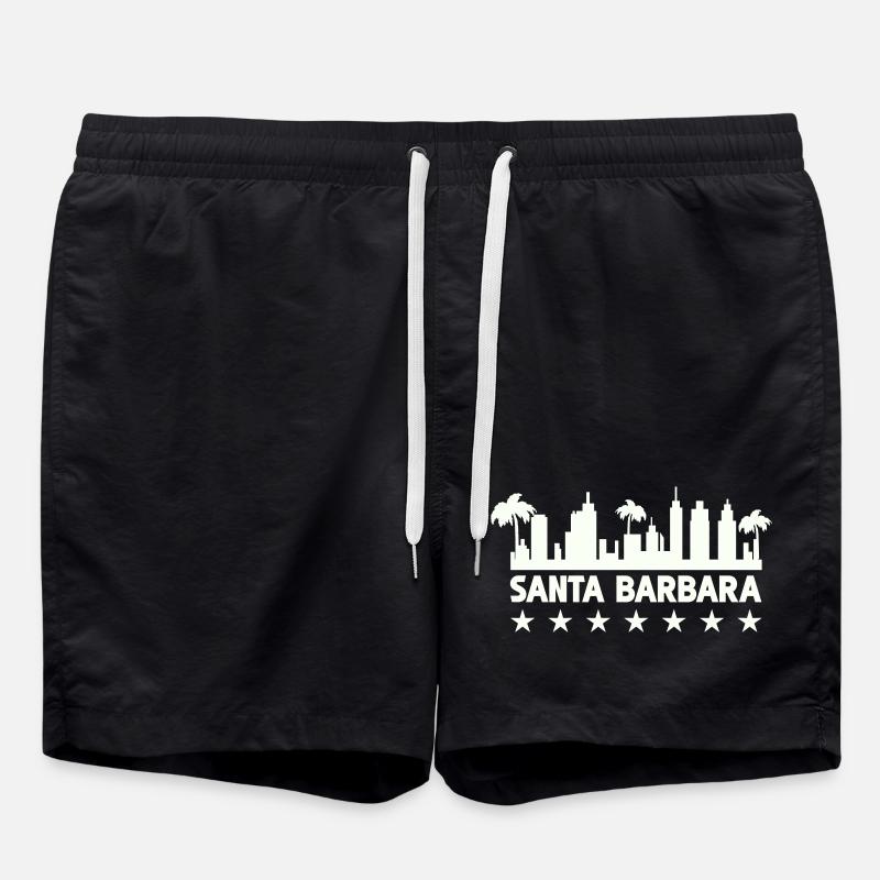 Santa Barbara Coastal Skyline - Swim Trunks - black